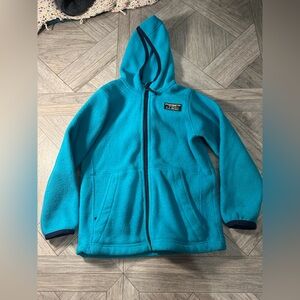 L.L.Bean youth full-zip fleece jacket in a bright blue color